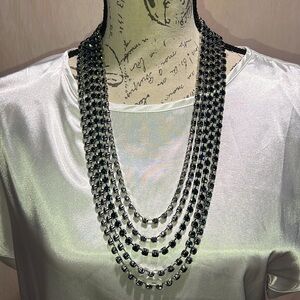 Chic Montana Blue and Silver Layered Necklace